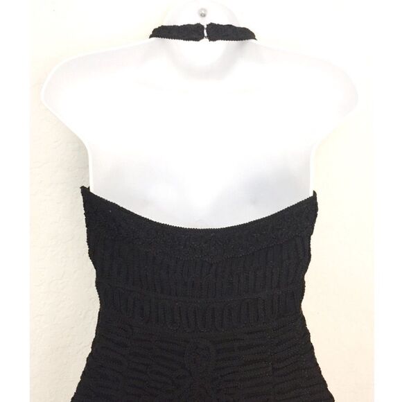 SUE WONG Black Crochet Halter Dress - Picture 4 of 8